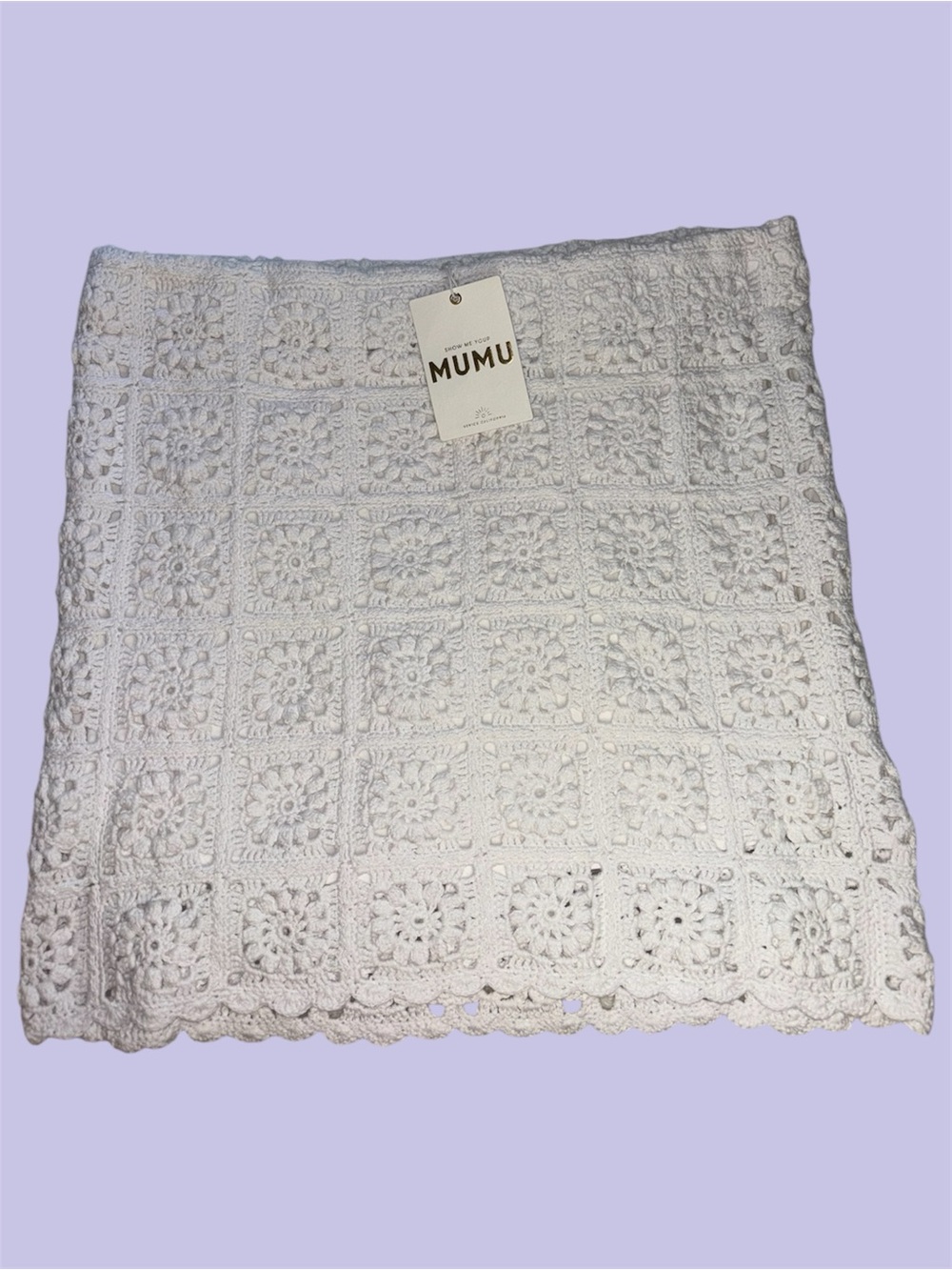 Show Me Your Mumu White Daisy Crochet Floral Pisces Skirt